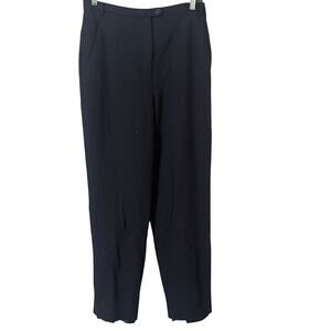 Larry Levine Women’s Dress Pants 10 Black Pinstripe Wool Blend Lined Career Work